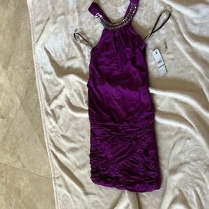 Purple cocktail mini dress